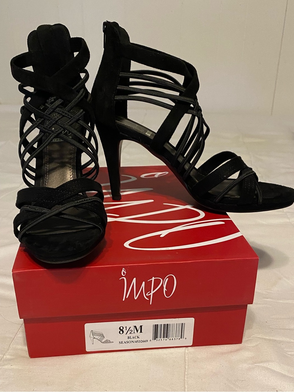 Impo Black Strappy Stiletto Sandals